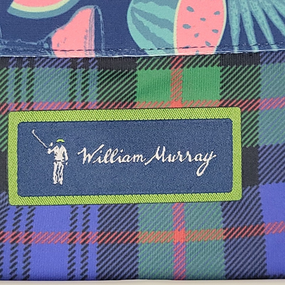 William Murray Mens Button Up Shirt Blue XL Watermelon Print Golf Casual Stretch - Picture 5 of 16